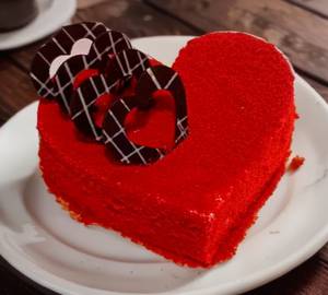 Red velvet heart shape cake