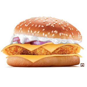 Crispy Chicken Triple Cheese Burger.