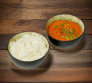 Egg curry with rice