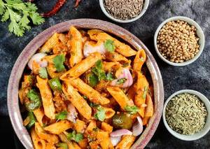 Kadai chicken pasta