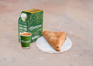 Desi Chai with Veg Puff