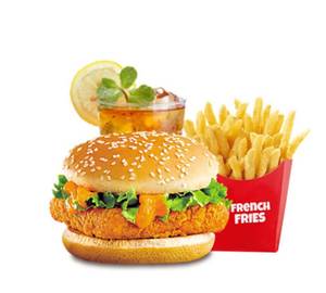 Paneer Cheese Burst Burger + F Fries + Drink