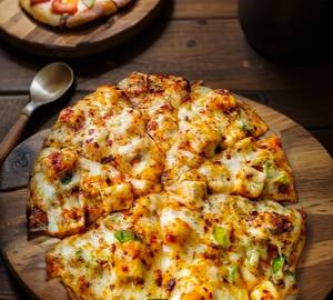 Paneer and onion pizza