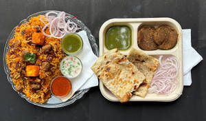 Veg Soya Dum Biryani + Kabab + Paratha