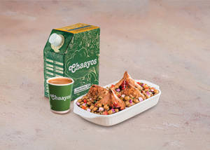 Desi Chai with Samosa Matar Chaat