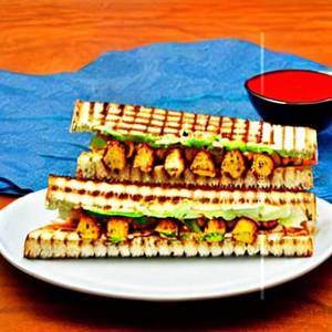 Paneer Tikki Sandwich Triple Layer