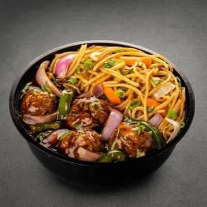 Veg Noodles + Veg Ball Manchurian Gravy.