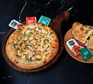 Paneer Makhani Pizza[medium] With Garlic Break Stick [serves 2]