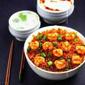 Prawns Manchurian Fried Rice