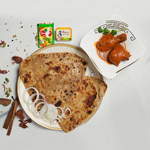 Tawa Paratha With Butter Chicken