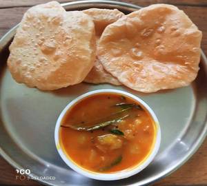 Poori (3) potato curry.