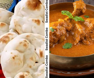 2 Bt Tandoori Roti + Chicken Kasha (half)