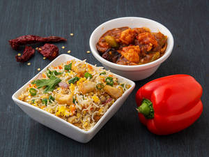 Chicken Fried Rice With Chicken Lollipop (3 Pc)