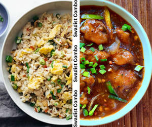 Egg Fried Rice + Chilli Chicken Gravy(half)