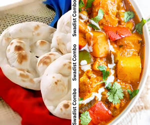 2 Bt Tandoori Roti + Mixed Veg Curry(half)