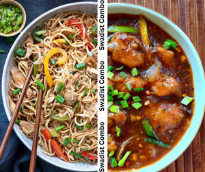 Chicken Hakka Noodles+chilli Chicken(half)