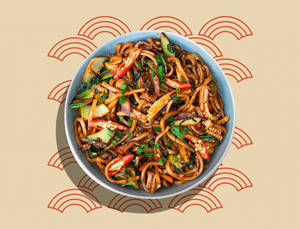 Yaki Udon Noodles with Mixed Veg