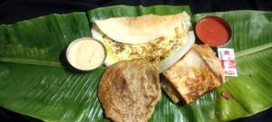 Sweet Godhuma Dosa + Double Egg Dosa + Bread Omlette
