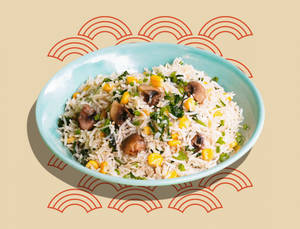 Corn Spinach Mushroom Fried Rice Veg