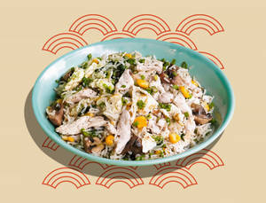 Corn Spinach Mushroom Fried Rice Chicken