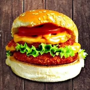 Spicy cheesy juicy chicken twin burger