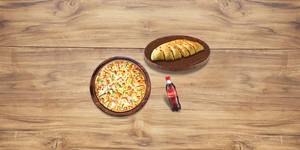 Paneer Tikka Pizza + Cheese Garlic Breadsticks + Coke