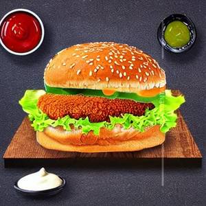 Fried  hot& crispy chicken burger