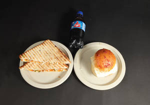 Cheese Aloo Tikki Burger With Junglee Club Sandwich