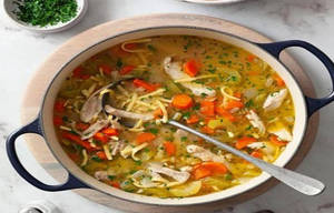 Chicken & Veggies In Clear Water Broth