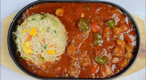Chilli Chicken + Veg Fried Rice