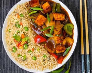 Veg Fried Rice+ Paneer Manchurian Gravy