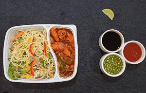 Veg Spicy Noodles + Chilli Paneer Gravy