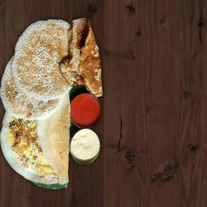 Sponge Dosa (2) + Double Egg Dosa + Double Egg Omlette