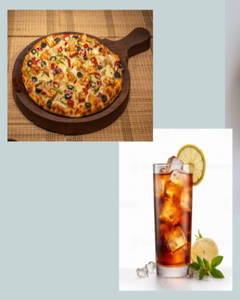 Paneer Delight Pizza + Lemon Mint Iced Tea