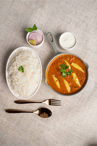 Nethili Fish Kuzhambu [500ml] With White Rice [750ml] With Curd[100ml]
