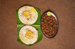 Egg Uttapam With Mutton Kheema Masala [2 Pieces]