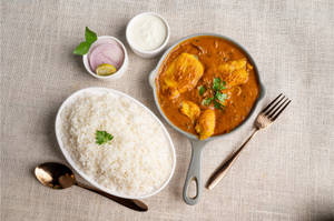 Boneless Fish Kuzhambu [500ml] With White Rice[750ml]With Curd [100ml]