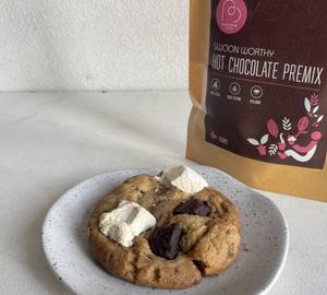 Hot Chocolate (2 Cups) With Triple Chocolate Marshmallow Cookie