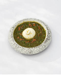 Lasooni Saagwali Buratta Curry