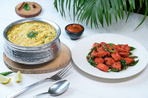 Lemon Garlic Khichdi + Paneer 65