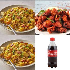 2 Chicken Fried Rice + Chilli Chicken + Coke 250ML