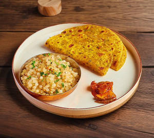 Sabudana Khichdi With 2 Thepla