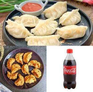 Veg Fried Momos 5 Pcs + Veg Steamed Momos 5Pcs + Coke 250ML