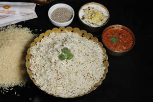 Jeera Rice With Raita Or Gravy (serves 1-2)