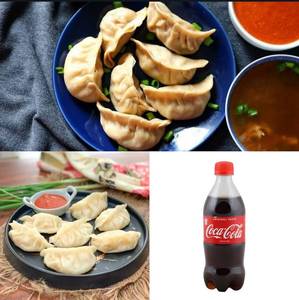 Veg Momos 5Pcs + Chicken Momos 5Pcs + Coke 250ML