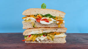 Panini Roasted Bell Peppers & Zucchini With Lime Aioli