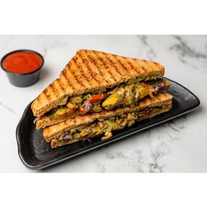Delicious Exotic Veg Pesto Sandwich In 2 Slice Multi Grain Bread-Veg