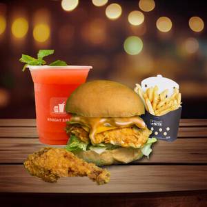 Burger + French Fries(s) + Fried Chicken(1 pc) + Beverage