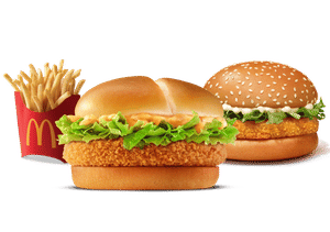 Crispy Veggie Burger + McVeggie Burger + Fries (M).
