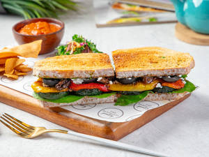 Mediterranean Roasted Veggie Sandwich